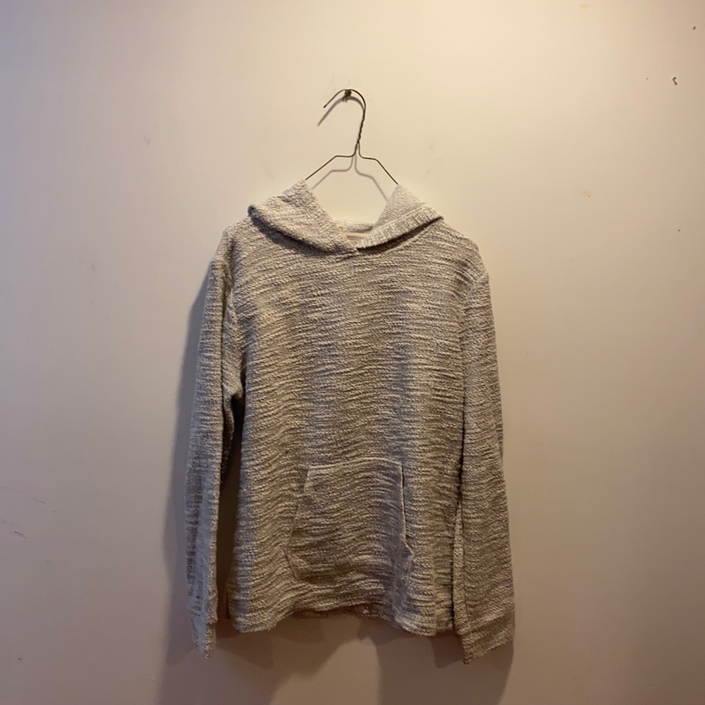 THE LOFT Light Grey & White Hoodie / Sweatshirt